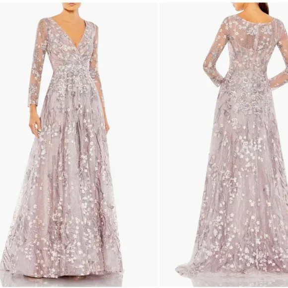 Mac Duggal | Dresses | Mac Duggal Floral Embroidered Embellished Long Sleeve Mesh Lillac Gown Sz 6 | Poshmark Mac Duggal | Dresses | Mac Duggal Floral Embroidered Embellished Long Sleeve Mesh Lillac Gown Sz 6 | Poshmark